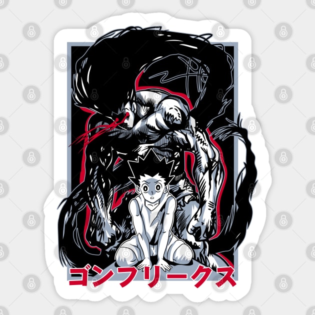 Gon Rage Transformation Sticker by Planet of Tees